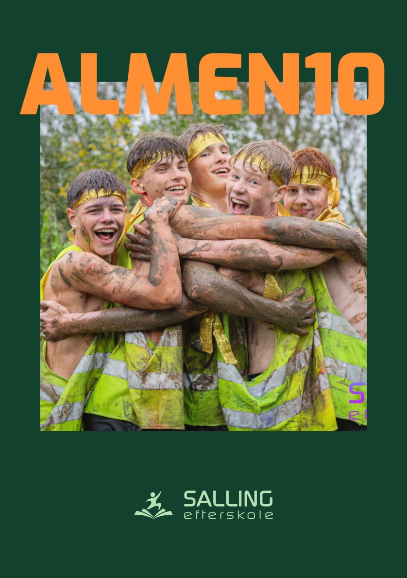 Forsiden af Salling Efterskoles folder om Almen10
